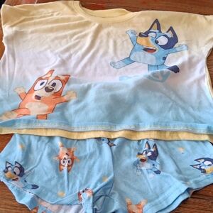 Bluey Kids Pajamas Set - Blue and Orange